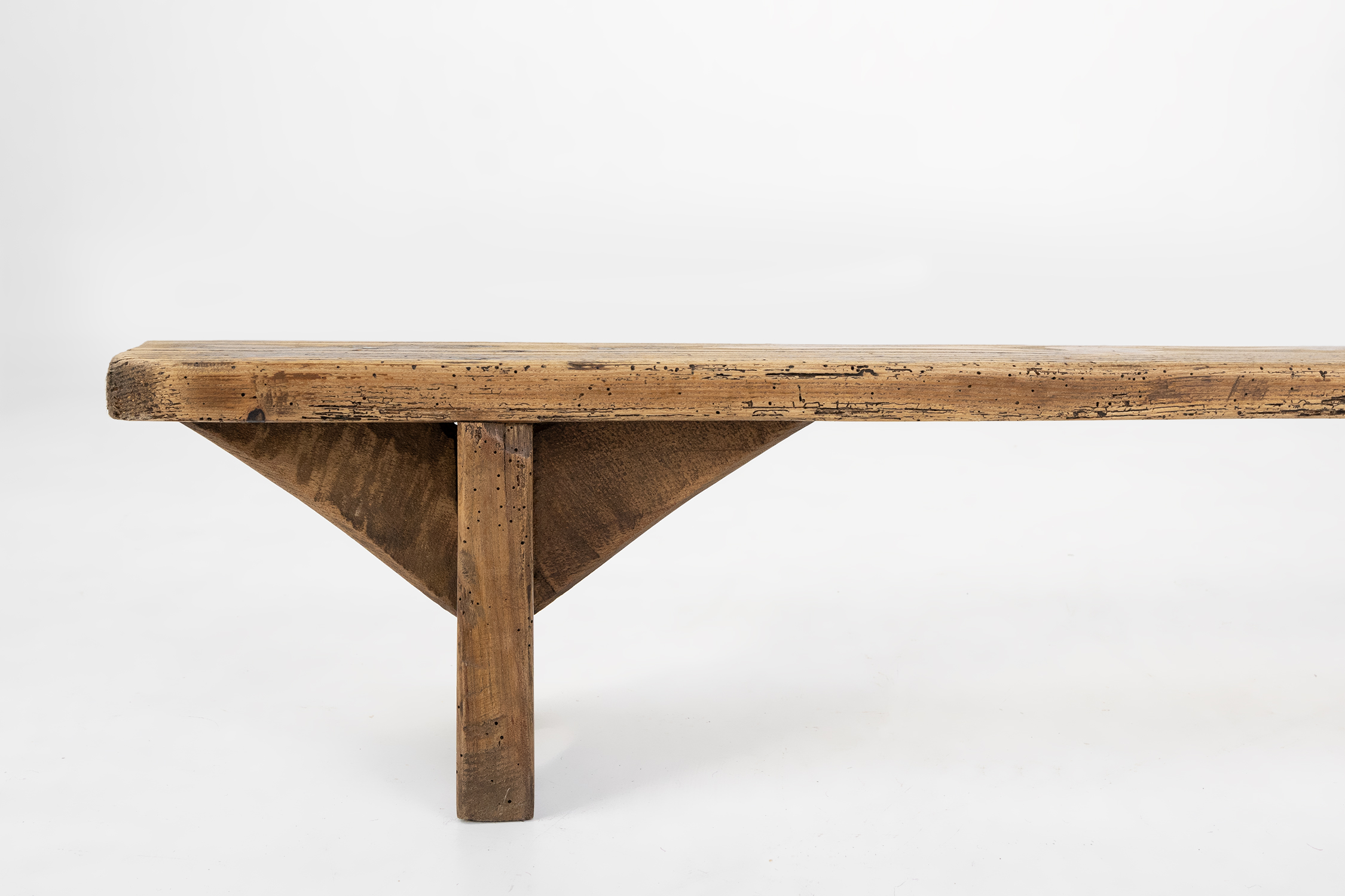 Mid century low wooden bench, France ca. 1850thumbnail